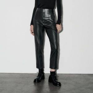Zara faux leather high-waisted pants